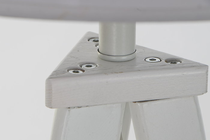 DKD Home Decor Lámpara de pie de madera y poliéster Blanco
