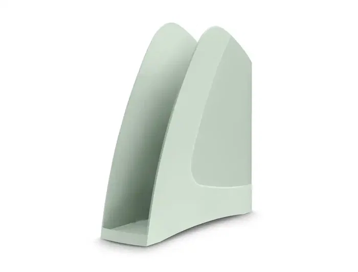 Cep Revistero de Plástico, Color Verde Salvia, para Documentos A4, Medidas 257x75x260 mm