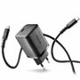 NGS Cargador de Pared GaN BUD 65W-C con Cable USB-C a USB-C de 1,5m Negro