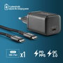 NGS Cargador de Pared GaN BUD 65W-C con Cable USB-C a USB-C de 1,5m Negro
