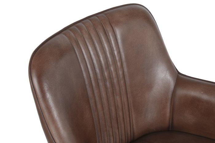 DKD Home Decor Sillón Giratorio de Piel y Hierro Marrón DKD Home Decor Sillón Giratorio de Piel y Hierro Marrón