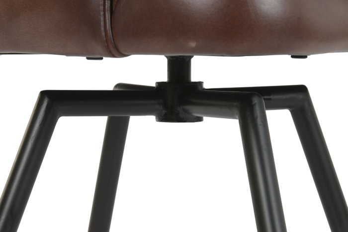 DKD Home Decor Sillón Giratorio de Piel y Hierro Marrón DKD Home Decor Sillón Giratorio de Piel y Hierro Marrón