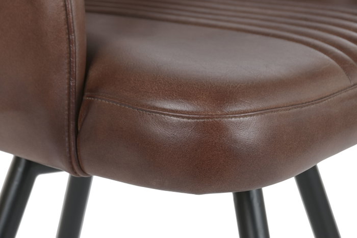 DKD Home Decor Sillón Giratorio de Piel y Hierro Marrón DKD Home Decor Sillón Giratorio de Piel y Hierro Marrón