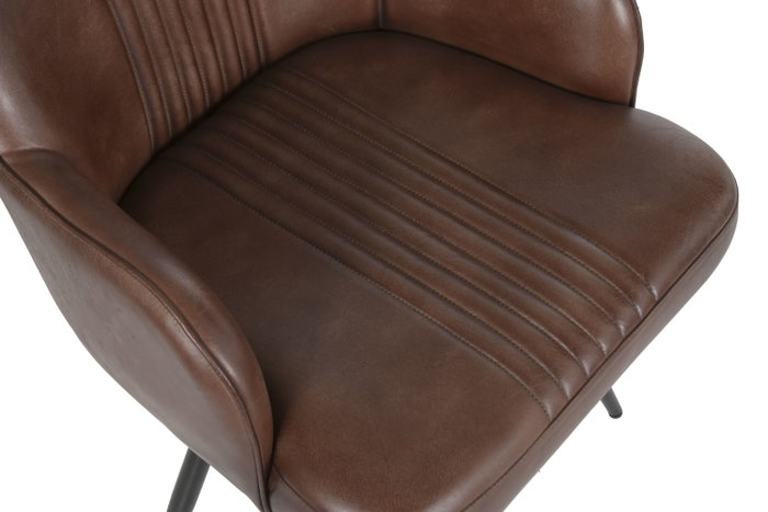 DKD Home Decor Sillón Giratorio de Piel y Hierro Marrón DKD Home Decor Sillón Giratorio de Piel y Hierro Marrón