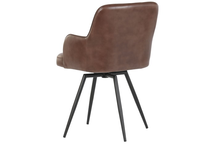 DKD Home Decor Sillón Giratorio de Piel y Hierro Marrón DKD Home Decor Sillón Giratorio de Piel y Hierro Marrón