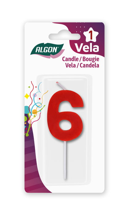 Algon Vela Roja N.6 8.3cm (36 Unidades)