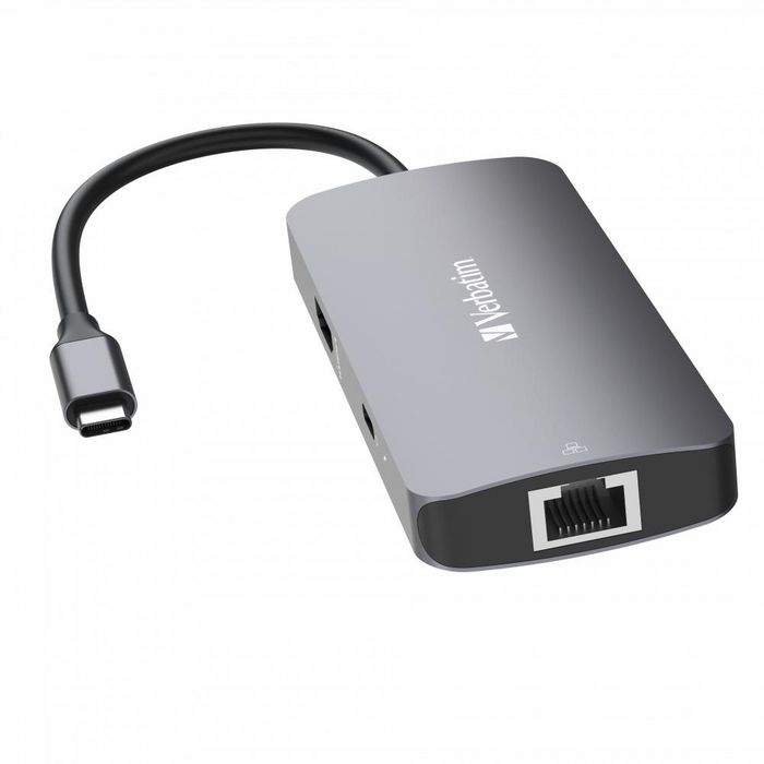 Verbatim Hub Multi-puerto USB-C Pro de 5 Puertos con HDMI 4K, RJ45 Gigabit Ethernet, 2x USB-A 3.2 Gen1 5Gb/s, USB-C PD Carga 85W Verbatim Hub Multi-puerto USB-C Pro de 5 Puertos con HDMI 4K, RJ45 Gigabit Ethernet, 2x USB-A 3.2 Gen1 5Gb/s, USB-C PD Carga 85W