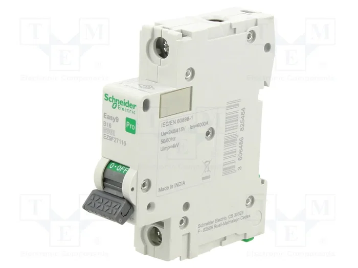 SCHNEIDER ELECTRIC Interruptor magnetotérmico Easy9 Pro 16A 1P 6kA SCHNEIDER ELECTRIC Interruptor magnetotérmico Easy9 Pro 16A 1P 6kA