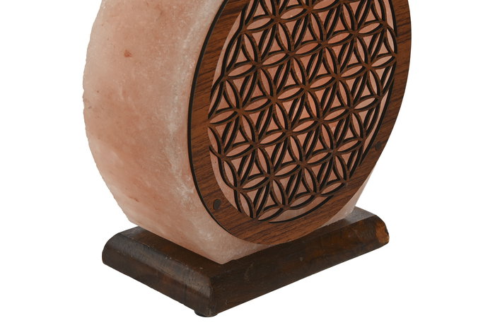 DKD Home Decor Lámpara de Sal del Himalaya Sobremesa Arabe, Acabado Natural con Flor de la Vida, Marrón y Rosa, 7 x 18 x 16 cm DKD Home Decor Lámpara de Sal del Himalaya Sobremesa Arabe, Acabado Natural con Flor de la Vida, Marrón y Rosa, 7 x 18 x 16 cm