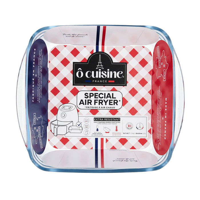 Fuente Cuadrada Vidrio Airfryer Ô Cuisine 25x22x7 cm - 2,2 L
