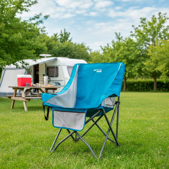 Aktive Sillón de camping plegable antivuelco azul Aktive Sillón de camping plegable antivuelco azul