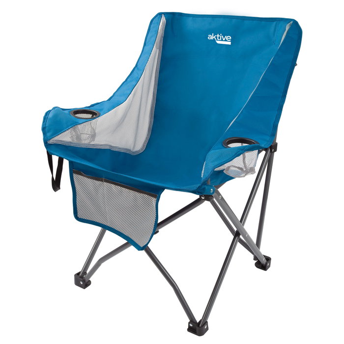 Aktive Sillón de camping plegable antivuelco azul Aktive Sillón de camping plegable antivuelco azul