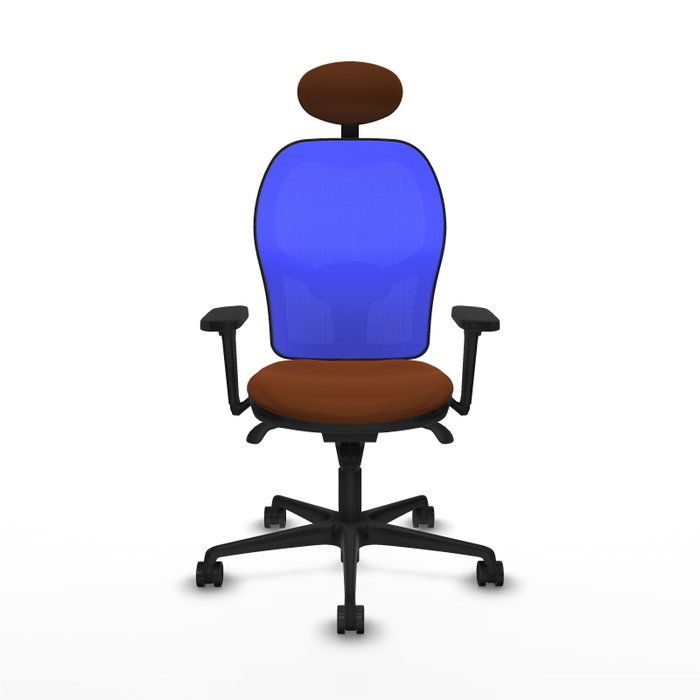 PIQUERAS Y CRESPO Silla de oficina Jorquera con mecanismo Sincro, Marrón y Azul