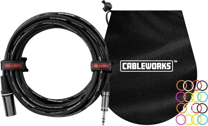 Cableworks Cable de Micrófono XLR Macho a Jack de 3M para Audio Profesional y Grabación
