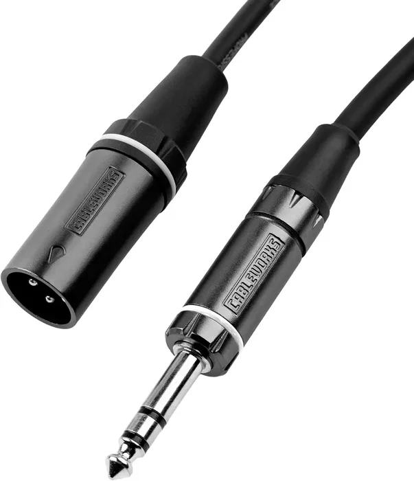 Cableworks Cable de Micrófono XLR Macho a Jack de 3M para Audio Profesional y Grabación