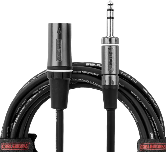 Cableworks Cable de Micrófono XLR Macho a Jack de 3M para Audio Profesional y Grabación