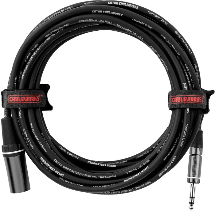 Cableworks Cable de Micrófono XLR Macho a Jack de 3M para Audio Profesional y Grabación