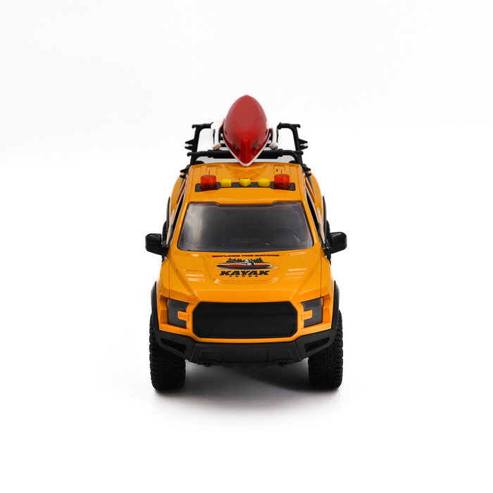 Tachan Camioneta Pick Up de Salvamento Marítimo Héroes de Ciudad con Barca Incorporada, Luces y Sonido