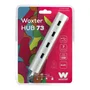 Woxter Hub 73 PE26-142 - Hub USB 3.0 de 7 Puertos con Alimentación Externa, Aluminio, Color Gris/Plata, Plug & Play, Compatible PC y Mac