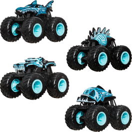 Hot Wheels Pack 4 Monster Trucks X-Ray Jgd67 con 4 personajes diferentes, ideal para coleccionar y jugar