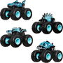 Hot Wheels Pack 4 Monster Trucks X-Ray Jgd67 con 4 personajes diferentes, ideal para coleccionar y jugar