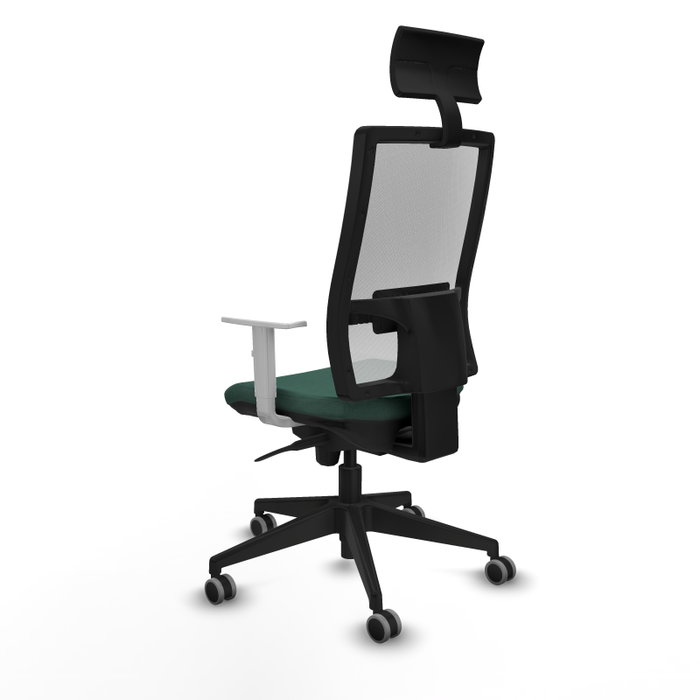 PIQUERAS Y CRESPO Silla de oficina Horna con mecanismo Sincro, Verde botella y Blanco PIQUERAS Y CRESPO Silla de oficina Horna con mecanismo Sincro, Verde botella y Blanco