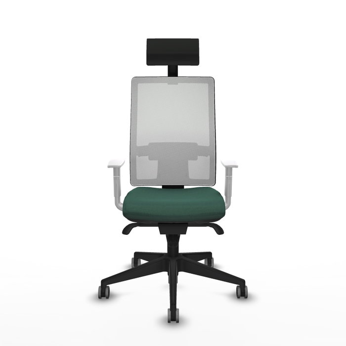 PIQUERAS Y CRESPO Silla de oficina Horna con mecanismo Sincro, Verde botella y Blanco PIQUERAS Y CRESPO Silla de oficina Horna con mecanismo Sincro, Verde botella y Blanco