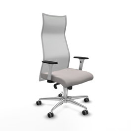 PIQUERAS Y CRESPO Sillón Albacete Blanco con Mecanismo Sincro y Base de Aluminio