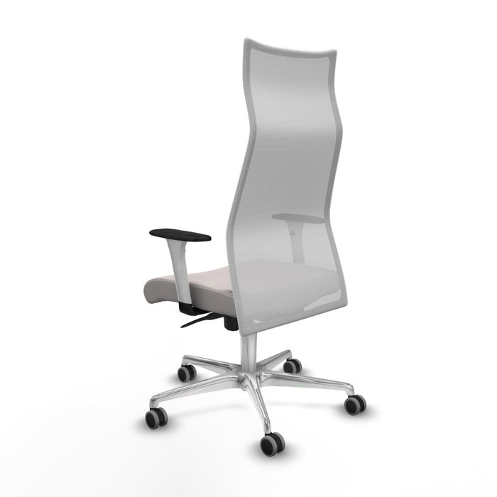 PIQUERAS Y CRESPO Sillón Albacete Blanco con Mecanismo Sincro y Base de Aluminio