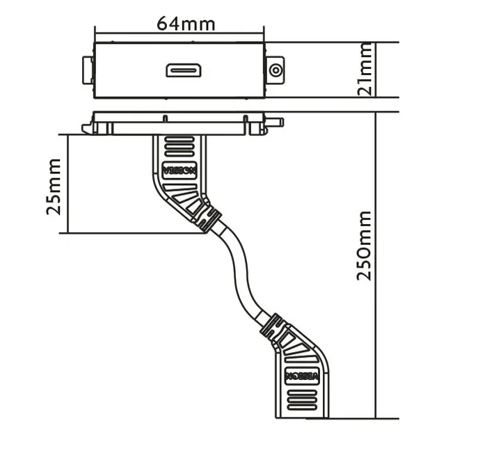 Vision TC3 Adaptador HDMI para Enchufe de Pared, Conector Macho HDMI