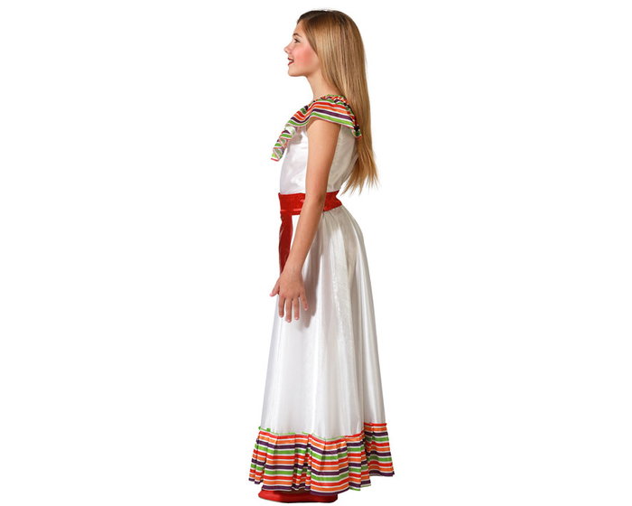 Disfraz Mejicana Niña Infantil Blanco Multicolor Disfraz Mejicana Niña Infantil Blanco Multicolor