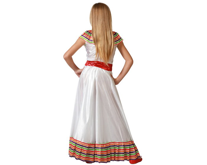 Disfraz Mejicana Niña Infantil Blanco Multicolor Disfraz Mejicana Niña Infantil Blanco Multicolor