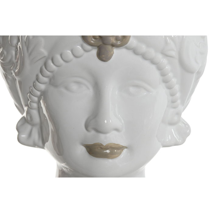 DKD Home Decor Macetero de Porcelana Cabeza Siciliana 15x15x26,5 - Pack de 2