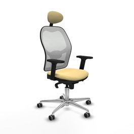 PIQUERAS Y CRESPO Silla de oficina Jorquera con Mecanismo Sincro, Crema y Blanco