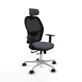 PIQUERAS Y CRESPO Silla de oficina Jorquera con mecanismo Sincro/Traslack Gris y Negro