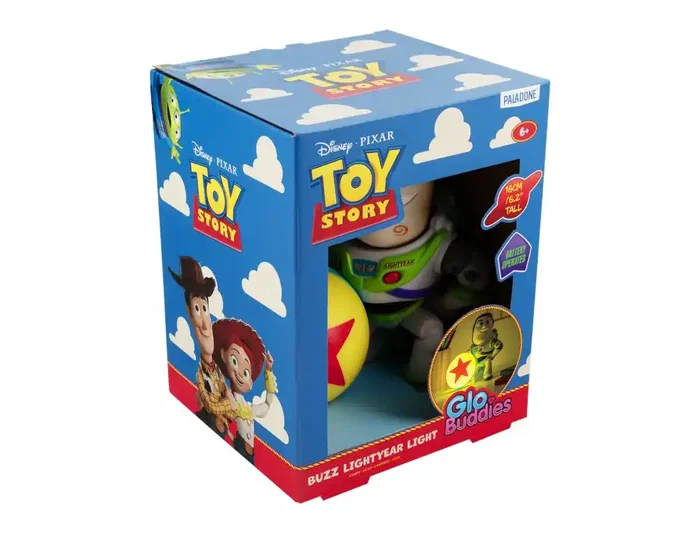 Wondee Lámpara Nocturna Paladone SquishyGlo Lights Toy Story Buzz Lightyear GloBuddies Light de 16 cm, Luz Suave y Blandita a Pilas para Niños