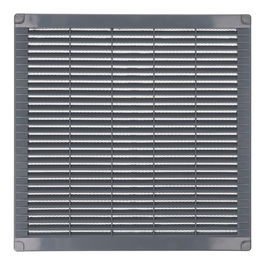 Edm Rejilla ventilación cuadrada con tapones y mosquitera 300x300x7mm ABS gris