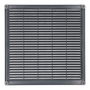 Edm Rejilla ventilación cuadrada con tapones y mosquitera 300x300x7mm ABS gris