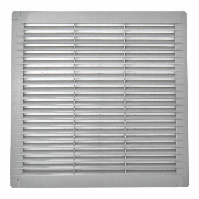 Edm Rejilla de ventilación cuadrada con tapones y mosquitera 300x300x7mm gris ABS Edm Rejilla de ventilación cuadrada con tapones y mosquitera 300x300x7mm gris ABS