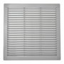 Edm Rejilla de ventilación cuadrada con tapones y mosquitera 300x300x7mm gris ABS