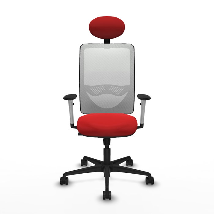 PIQUERAS Y CRESPO Silla de oficina Zulema con mecanismo Sincro, Rojo y Blanco