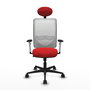 PIQUERAS Y CRESPO Silla de oficina Zulema con mecanismo Sincro, Rojo y Blanco