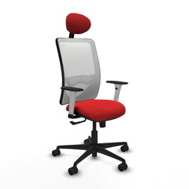 PIQUERAS Y CRESPO Silla de oficina Zulema con mecanismo Sincro, Rojo y Blanco