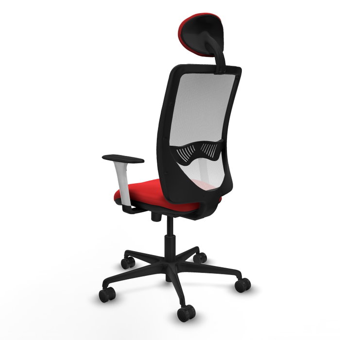 PIQUERAS Y CRESPO Silla de oficina Zulema con mecanismo Sincro, Rojo y Blanco