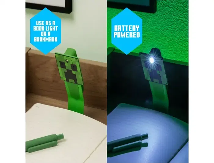 Wondee Lámpara de Lectura Minecraft Creeper LED Oficial para Fans