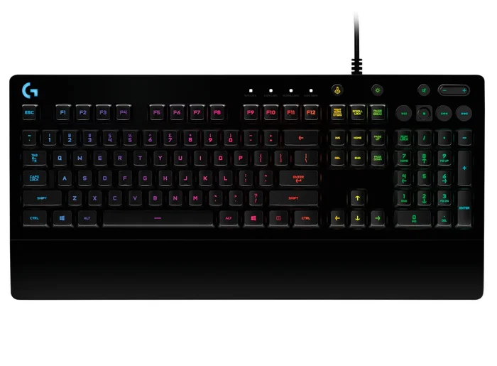 Logitech G213 Prodigy Teclado Gaming USB Completo (100%) RGB Retroiluminado - Layout QWERTY Internacional de EE.UU. - Teclas Antifantasma y Resistente a Derrames - Color Negro