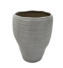 DKD Home Decor Jarrón de Porcelana Blanco 17x17x21 cm