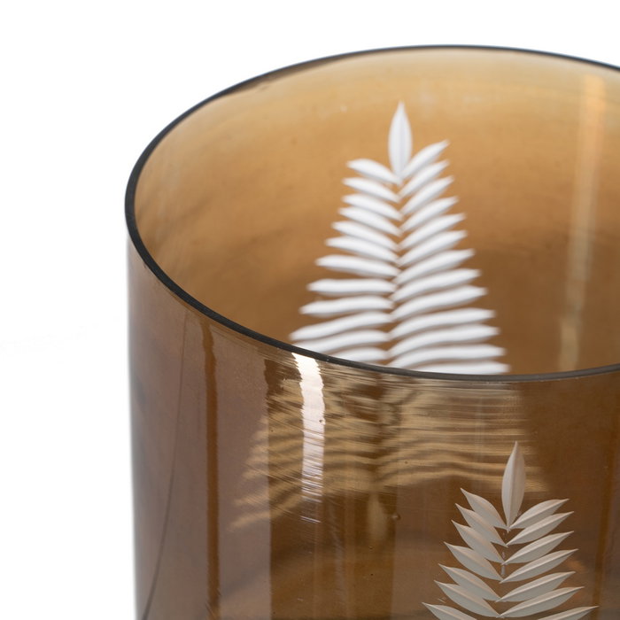 Portavelas Marrón Cristal Decoración 15 X 15 X 15 cm