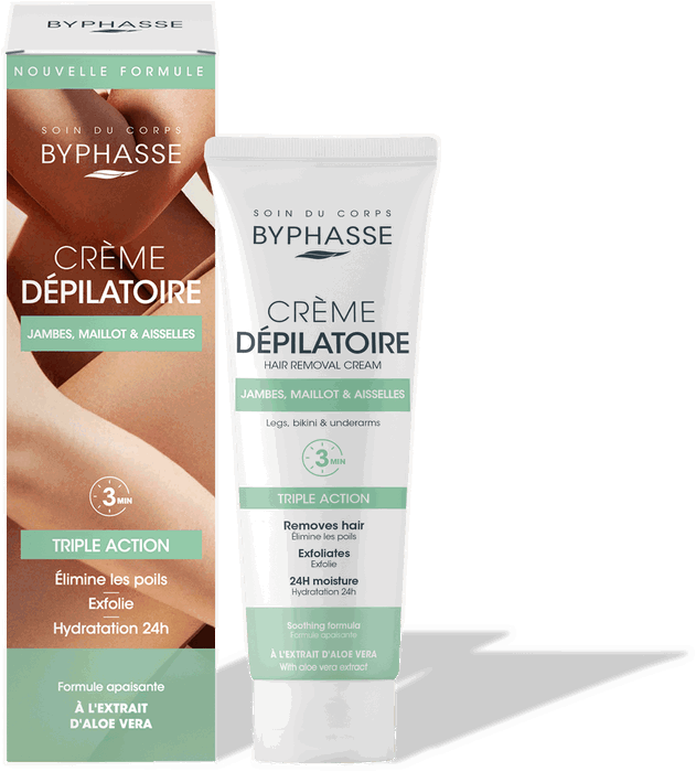 Byphasse Crema Depilatoria con Extracto de Aloe Vera 125 ml