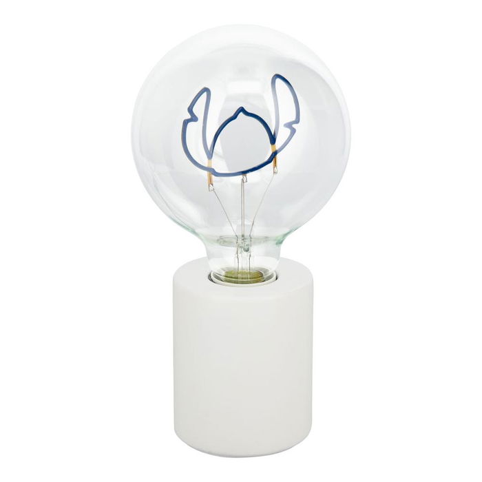 Paladone Lámpara de Neón LED Stitch Disney con Bombilla Decorativa E27, Base de Cerámica, 24.3 cm, Iluminación Azul, Oficial